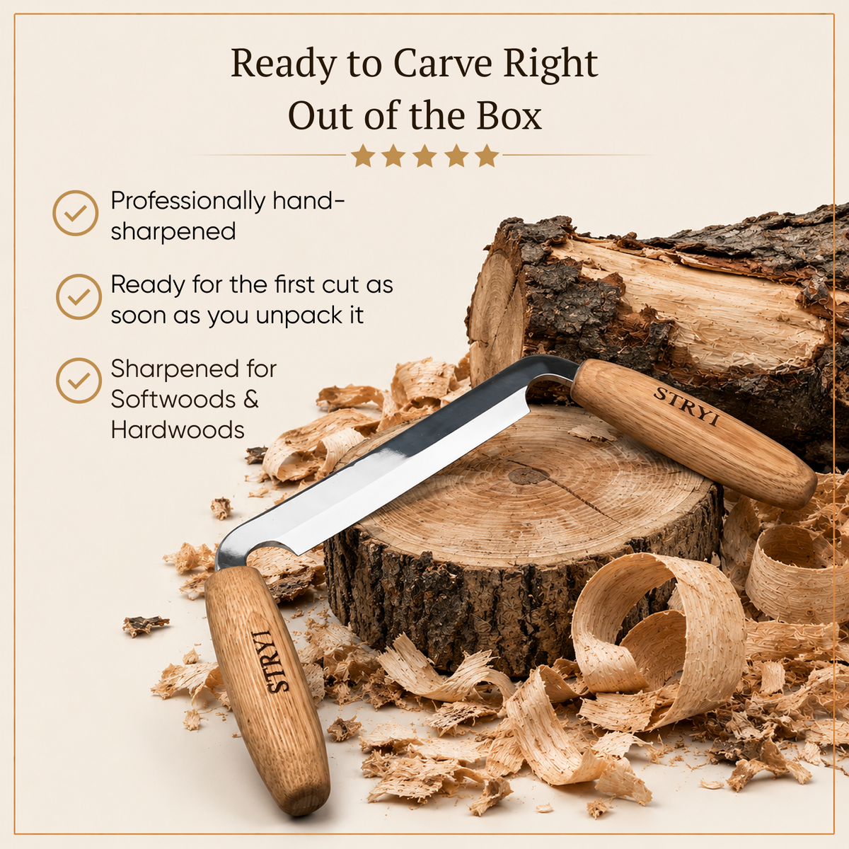 Bent Drawknife 150mm STRYI Profi for Wood Shaving