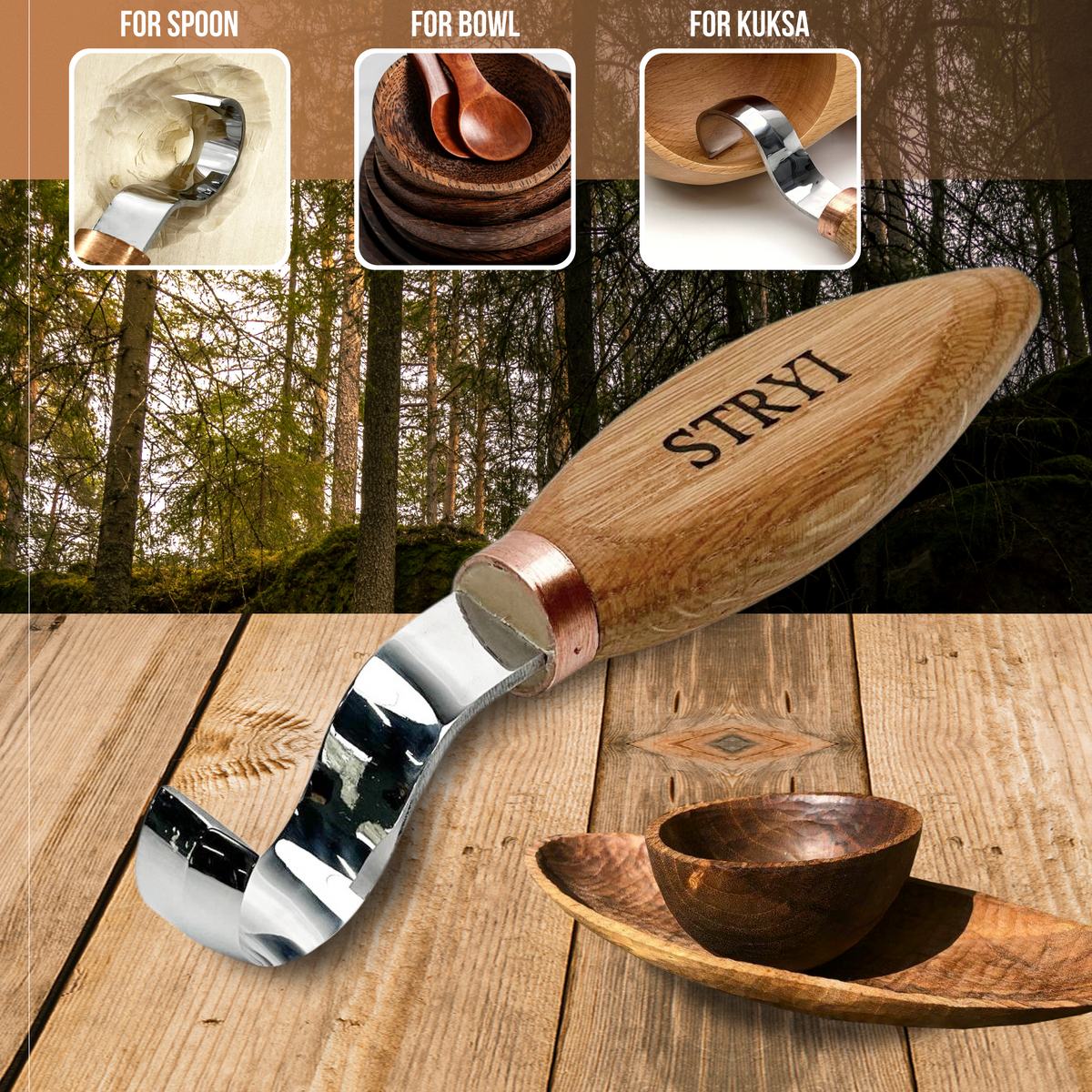 STRYI Profi 30mm Deep Basin Wood Hollowing Tool