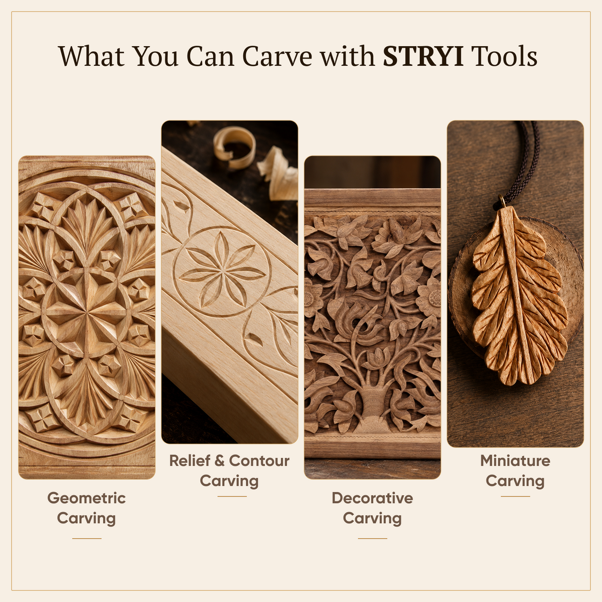 Whittling Kit, Tiny-Sized Chisels, STRYI Profi — for Carving Figurines