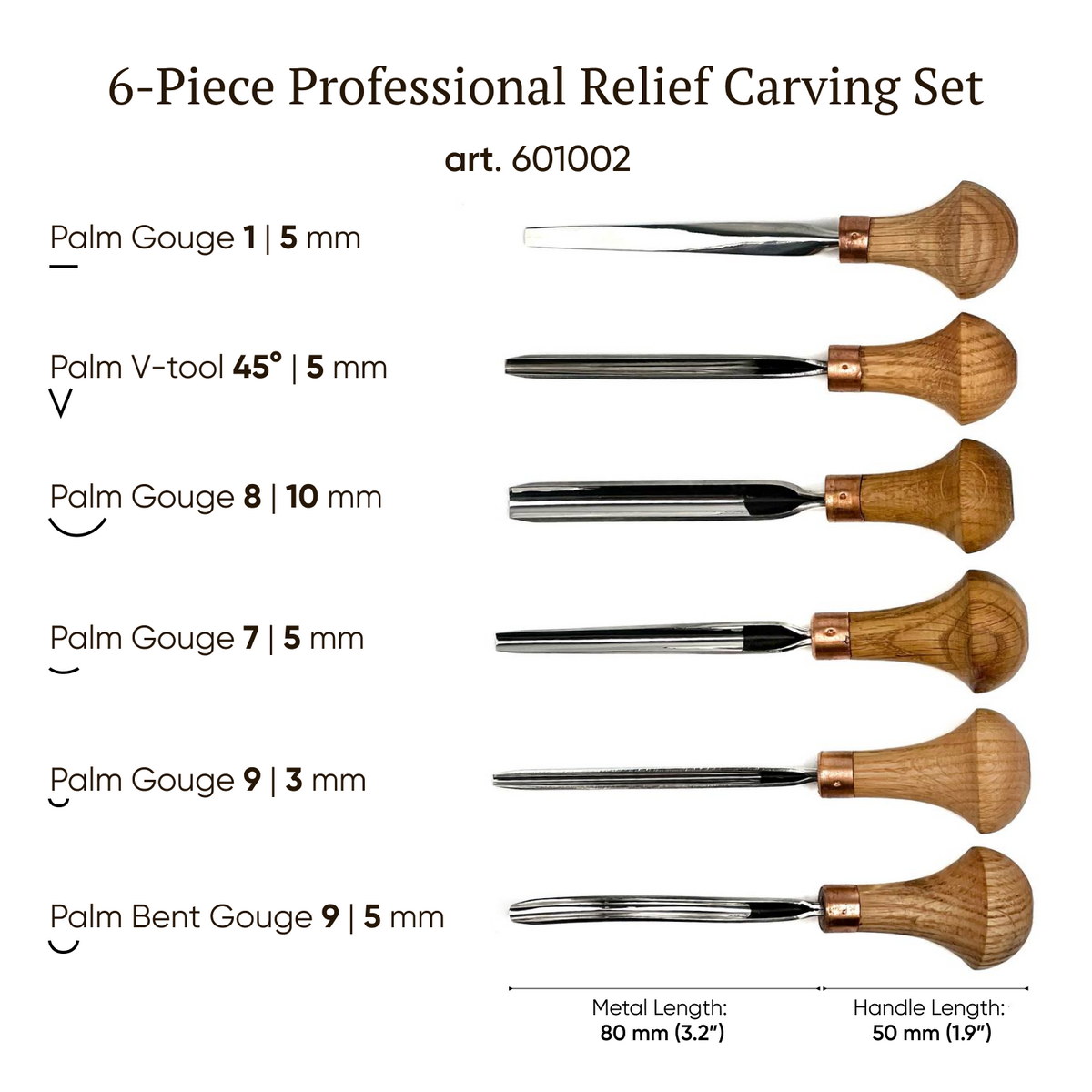 Fine Detail: 6-Piece Professional Relief Carving Set