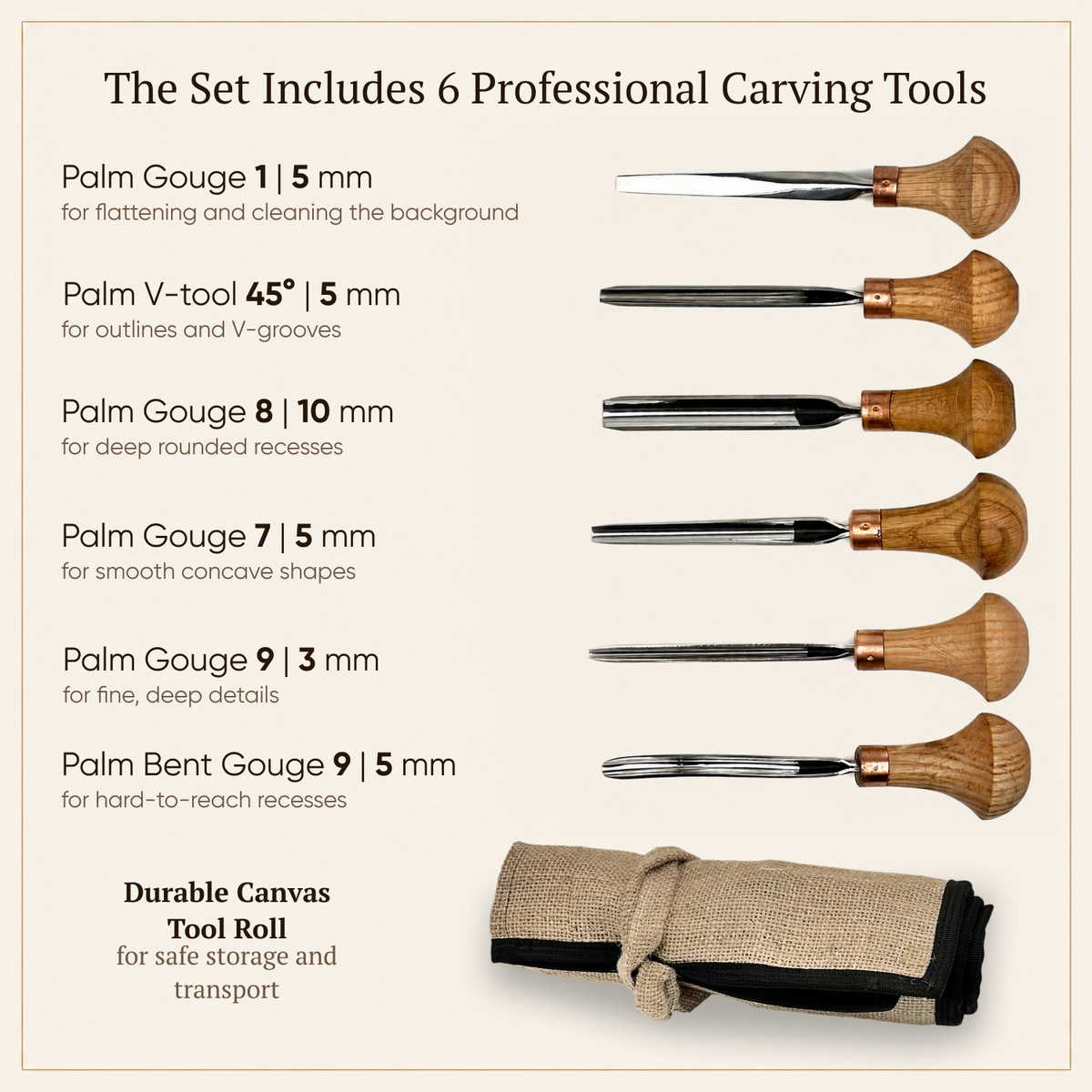 Fine Detail: 6-Piece Professional Relief Carving Set