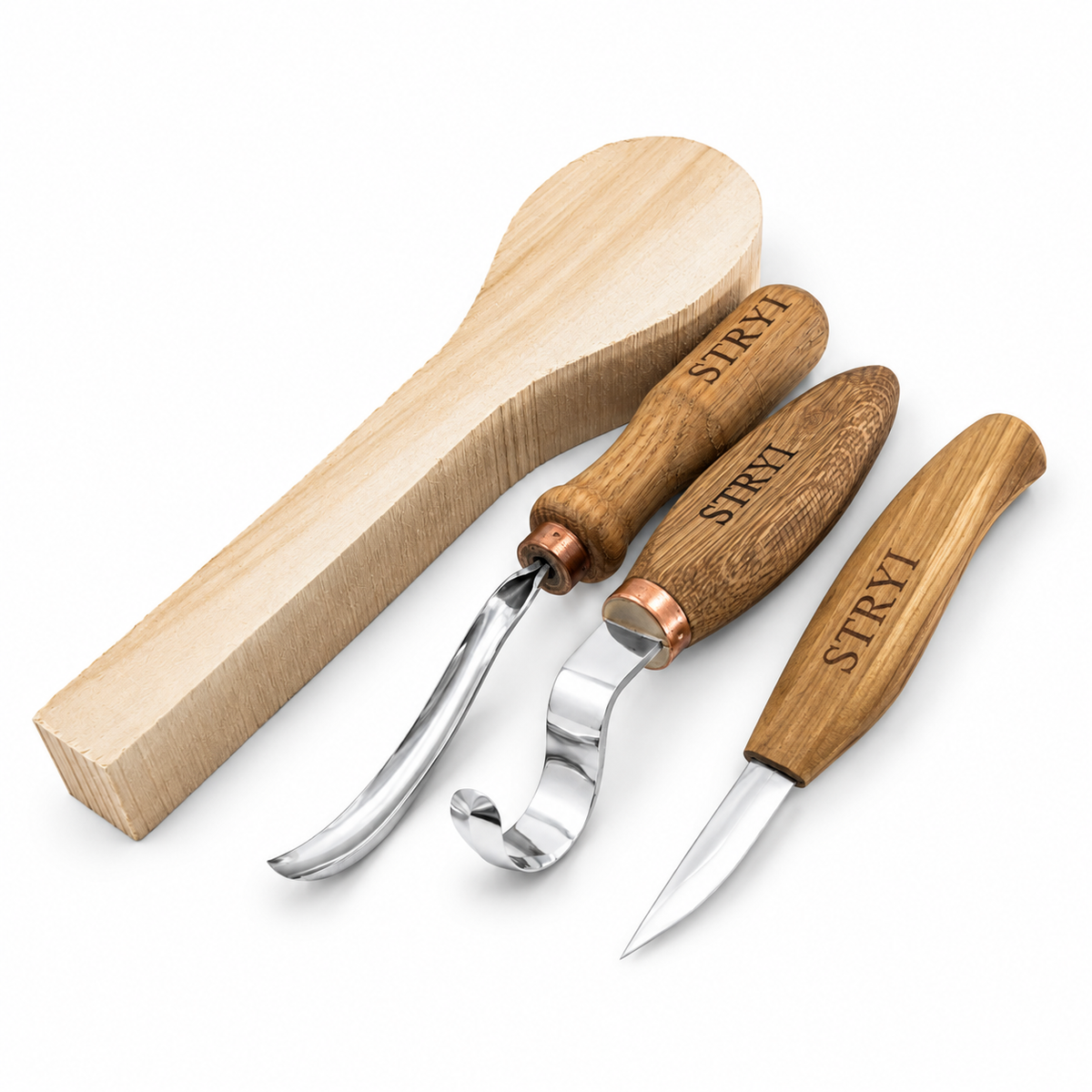 STRYI Profi 3-Piece Spoon Carving Set for Wood Carving Tool Kit