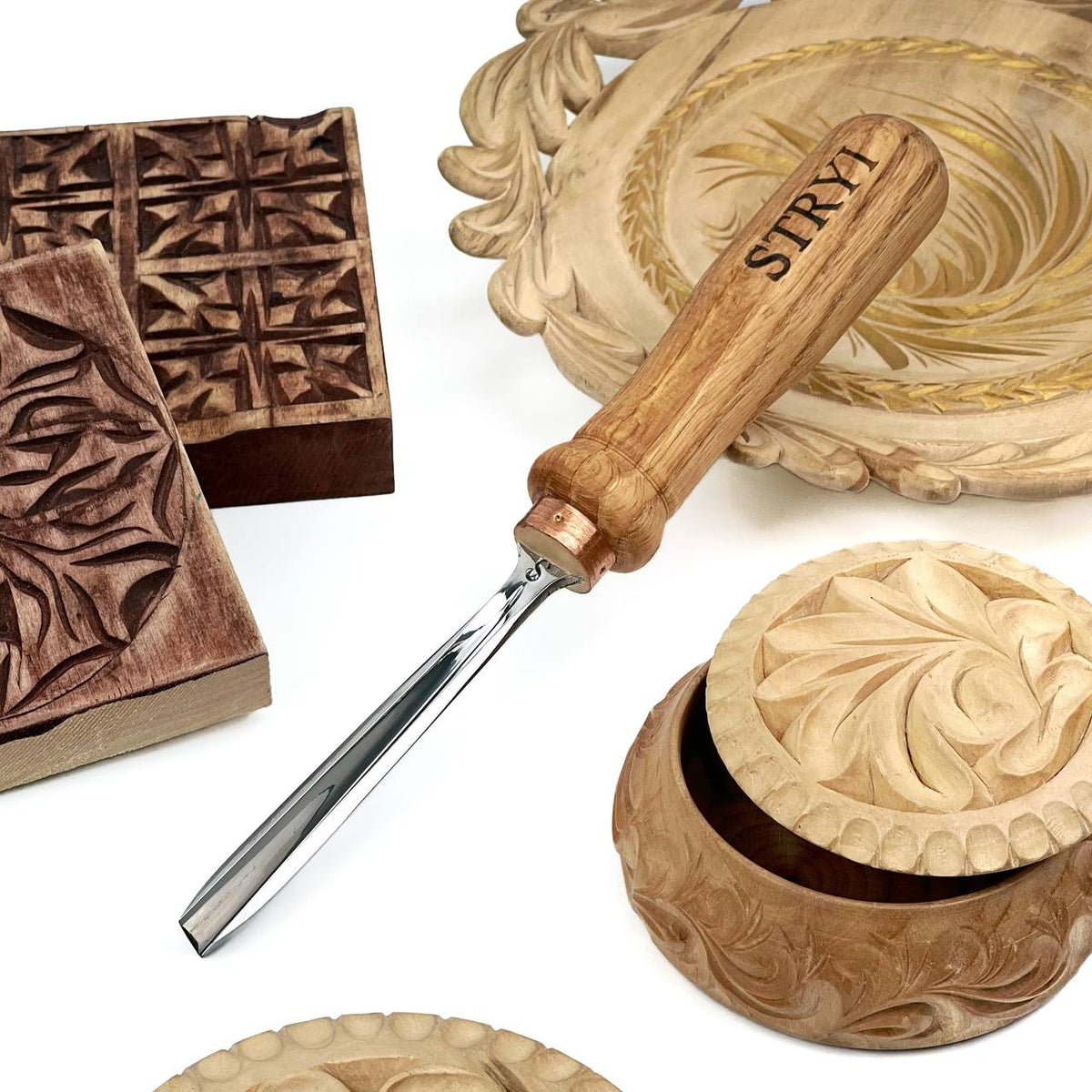 V Gouge 45° STRYI Profi Hand Forged for Detail Wood Carving