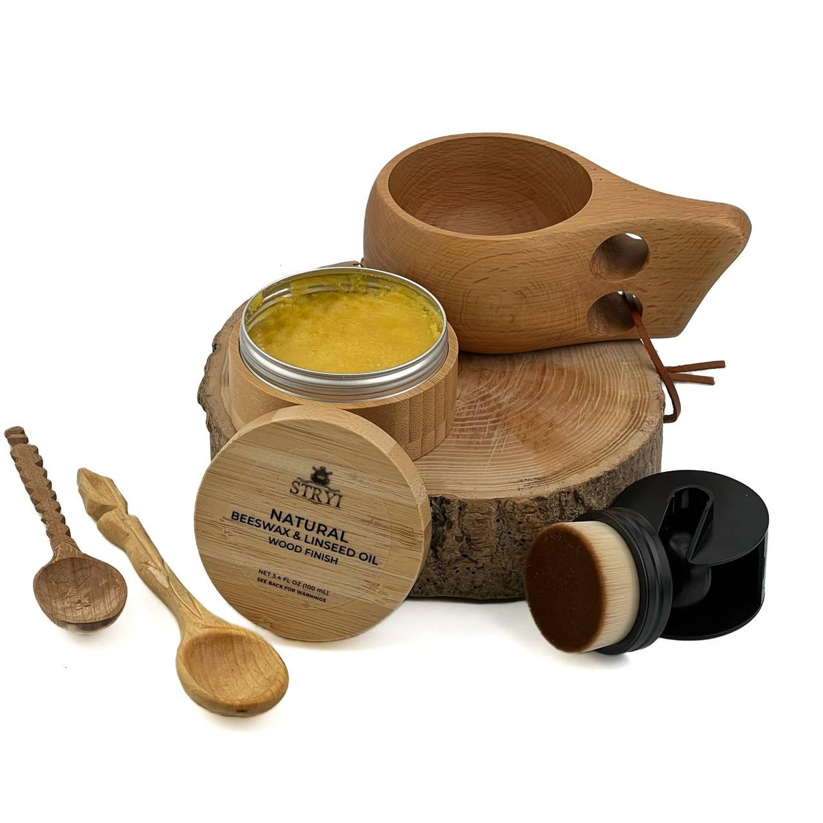 Natural Wood Wax STRYI Finish for Protecting Handmade Items