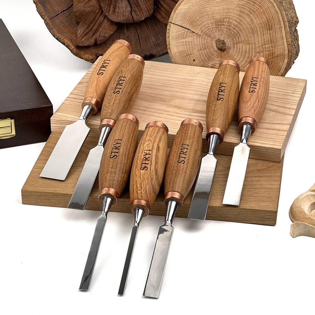 7-Piece Carving Chisel Set STRYI Profi in Wooden Gift Box
