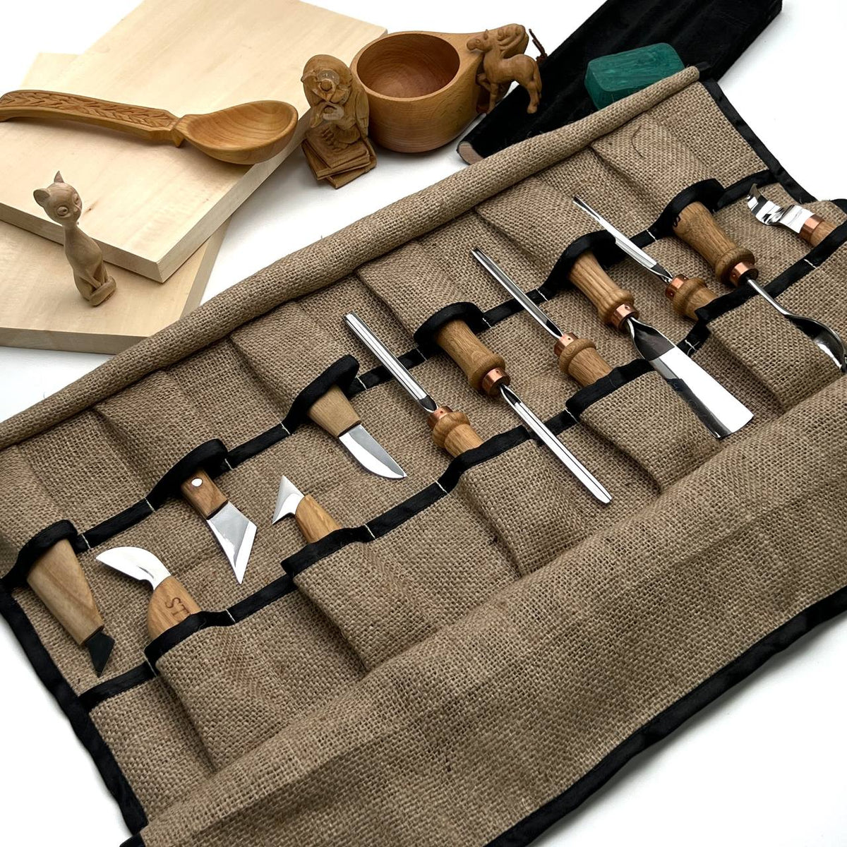 Wood carving toolset 12 pcs Chisels and Gouges STRYI Profi, Tools for wood carving, Woodworking kit