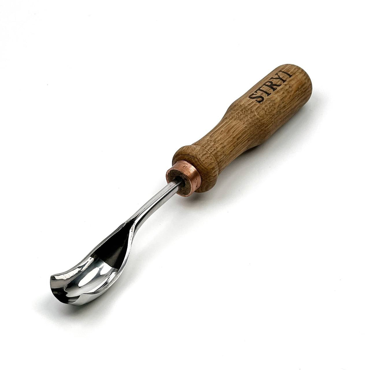Curved Wood Chisel, Sweep #9, Short Bent Gouge — for Relief and Bowl Carving, Spoon Knife Making