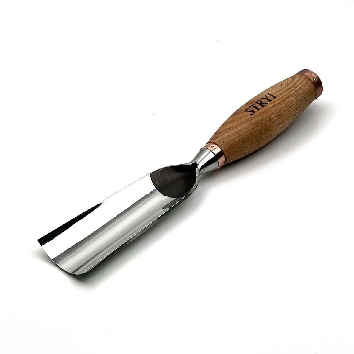 Wood Sculpture Tools, Sweep #8, Large Heavy-Duty Gouge STRYI Profi — for Woodworking