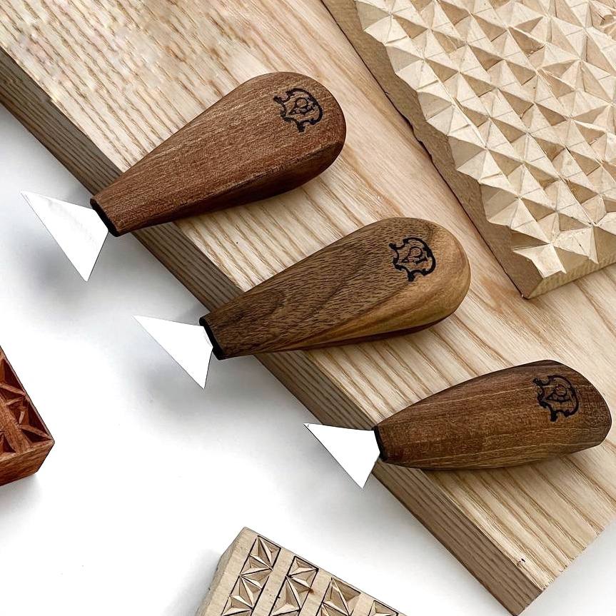 Geometric Precision: The 3-Piece Swallowtail Knives Set