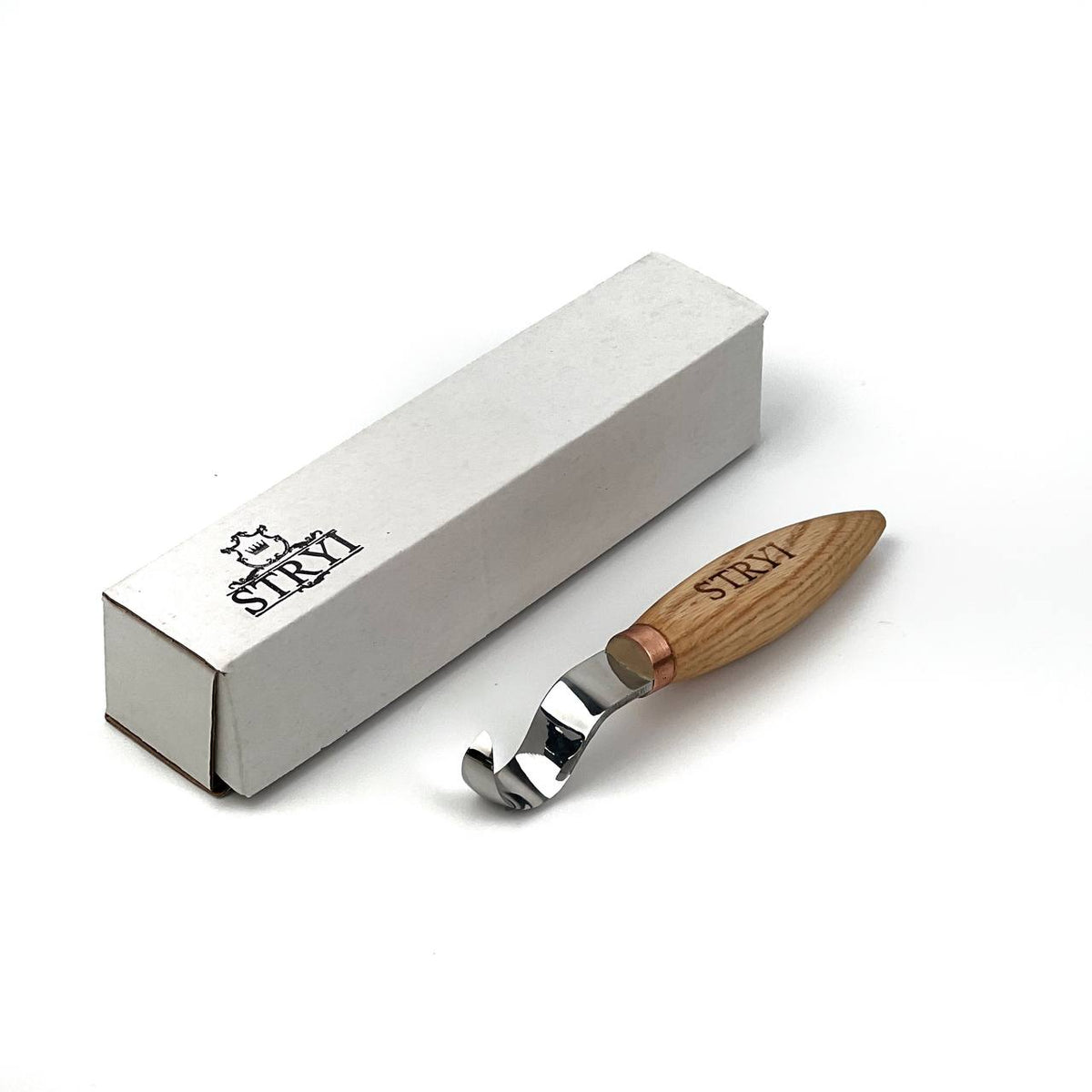 Hook Knife Wood Carving, 25mm, Hand Forged STRYI Profi — for Spoon, Bowl and Kuksa Carving