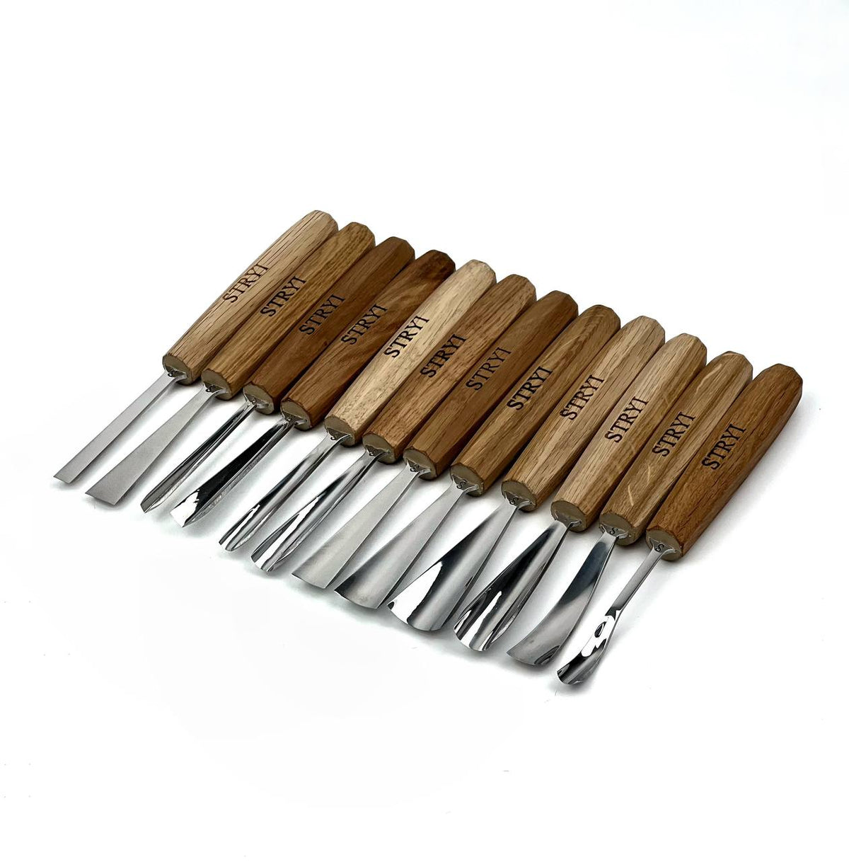 Wood carving tools set for relief carving 12pcs STRYI Profi, Gouges set, Chisels set, Gift for carver