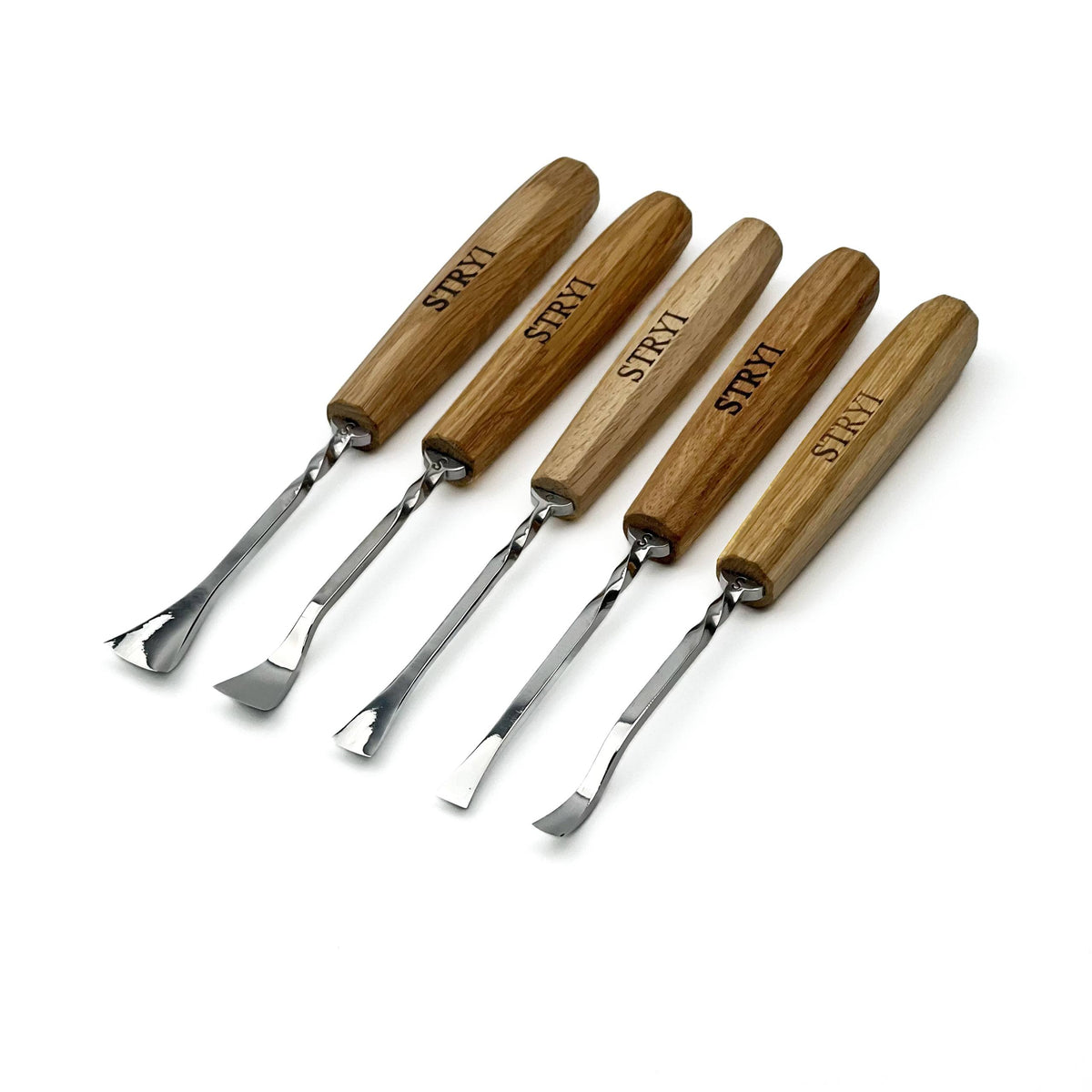 Fishtail Gouge Set for Fine Detail: 5-Piece Maestro Relief Finishing Tools