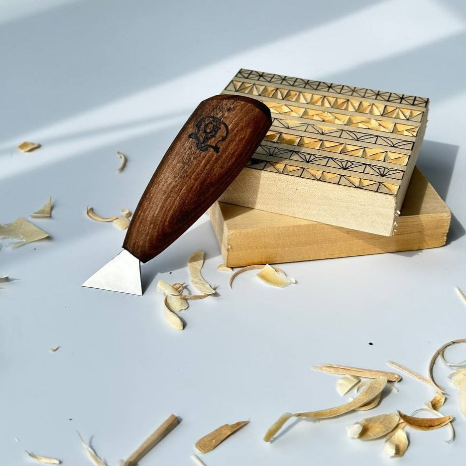 Knife for Сhip carving 25mm (1 in) STRYI-AY Profi, Swallowtail knife from Adolf Yurev, Basic chip tool