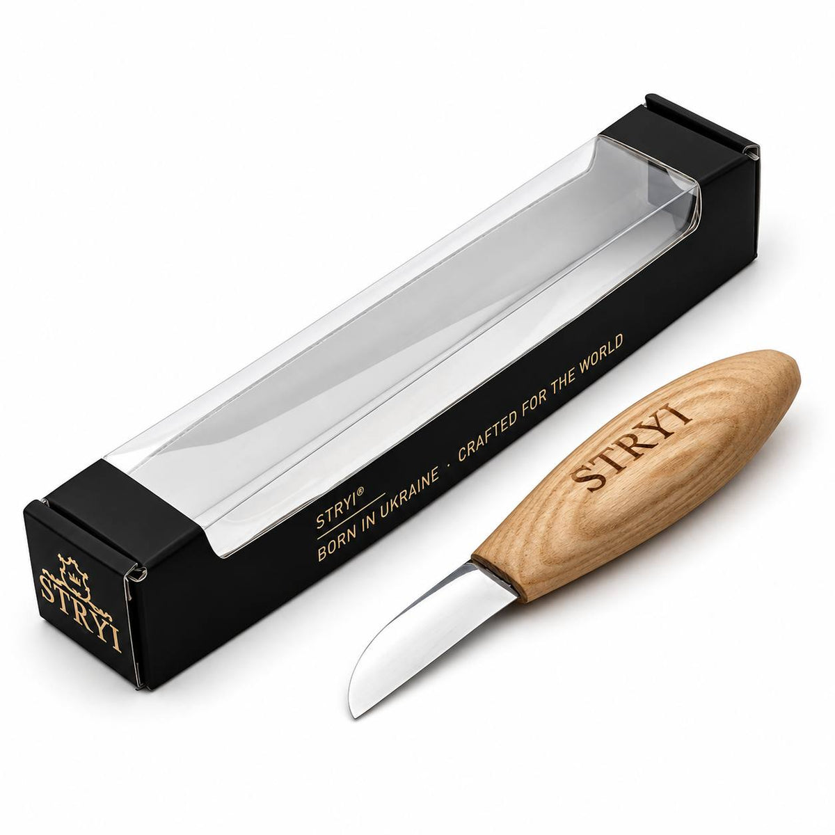 Carving Knife, 50mm Blade, Sloyd/Whittling Knife STRYI Profi — for Woodcarving