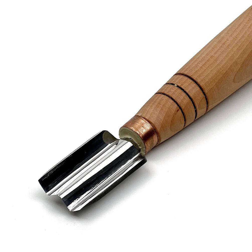 90° W-Shaped Double V-parting Chisel for 3D Chip Carving
