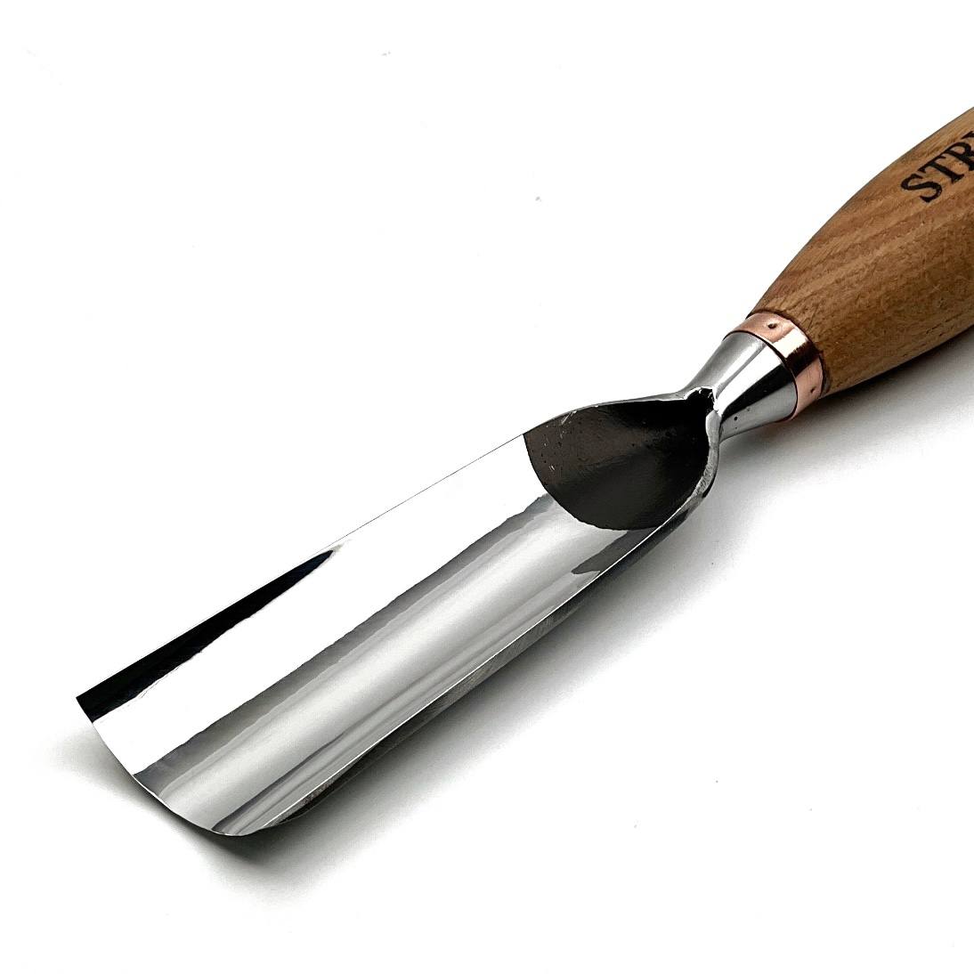 Wood Sculpture Tools, Sweep #8, Large Heavy-Duty Gouge STRYI Profi — for Woodworking