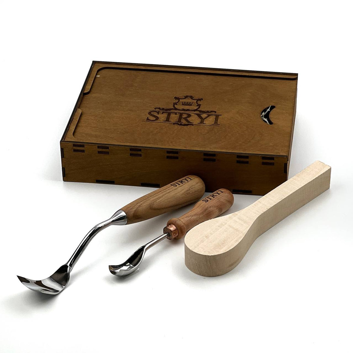 Spoon Carving Kit, 2-Piece, STRYI Profi — for Bowl and Kuksa Carving