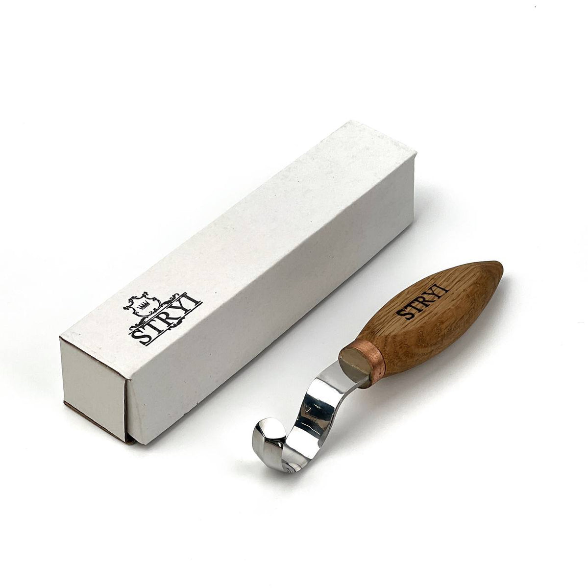 Double Bevel Hook Knife, 35mm STRYI Profi — for Spoon and Bowl Carving