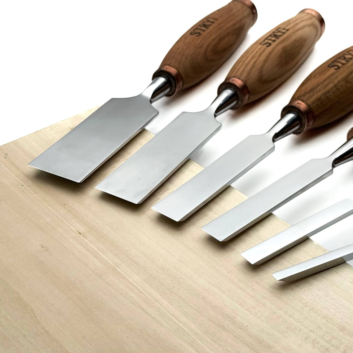 Wood Carving Chisel Set, Professional 6-Piece Heavy-Duty Straight Chisels | STRYI Profi