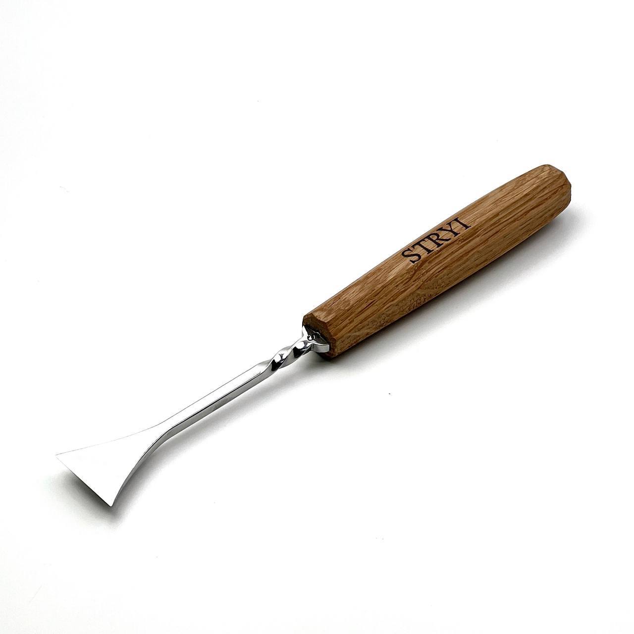 Fishtail Flat Chisel for relief carving and detailing, NEW Line STRYI MAESTRO