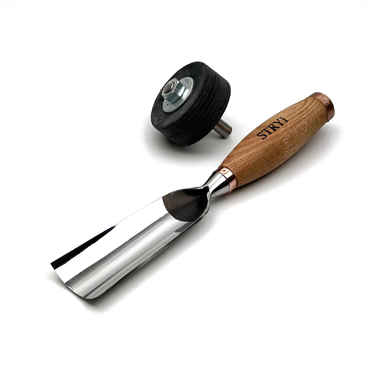 Wood Sculpture Tools, Sweep #8, Large Heavy-Duty Gouge STRYI Profi — for Woodworking