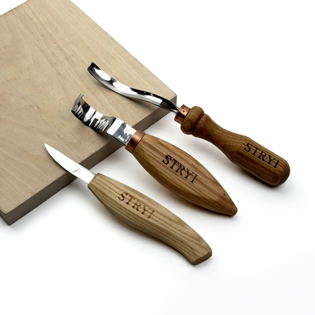Bowl carving Set: 3-Piece STRYI Profi Spoon & Kuksa Carving Set