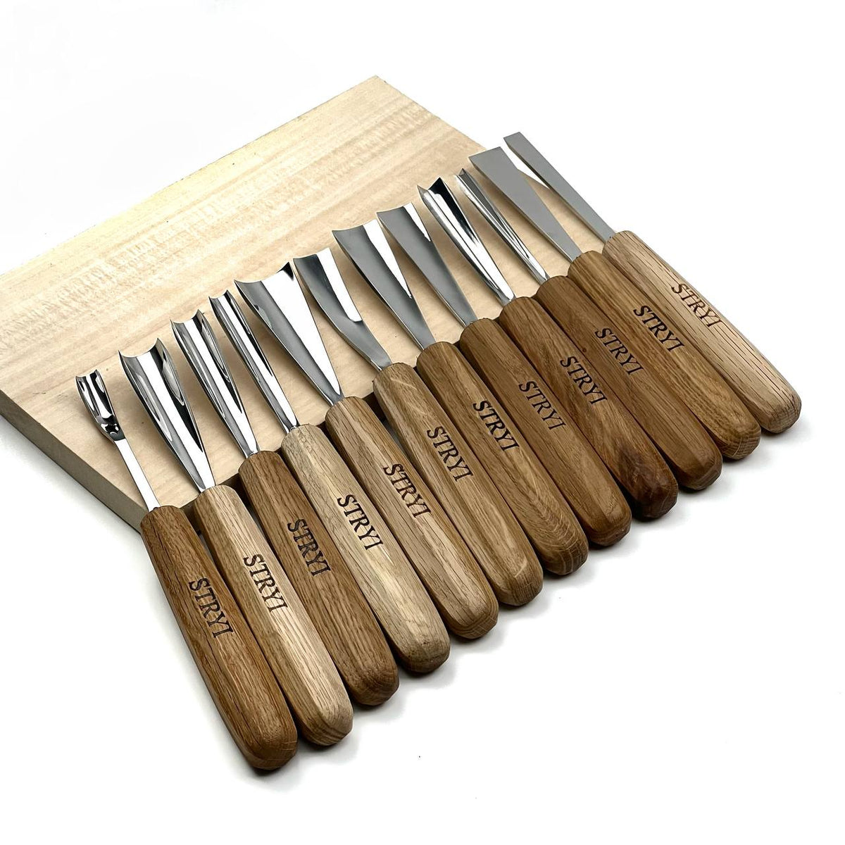 Wood carving tools set for relief carving 12pcs STRYI Profi, Gouges set, Chisels set, Gift for carver