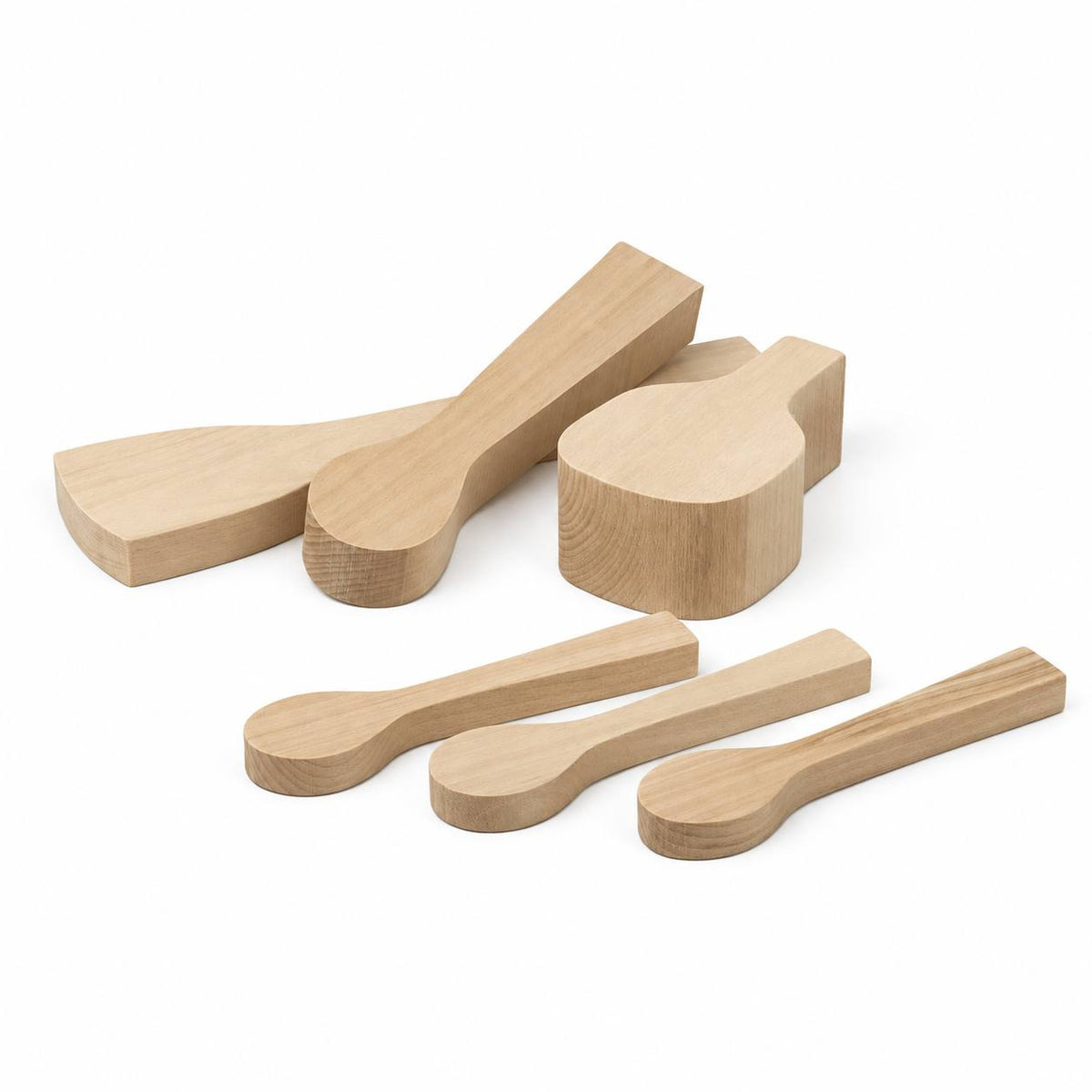 Basswood Blanks for Carving, 6 Pcs – Spoon, Kuksa Cup & Spatula | STRYI