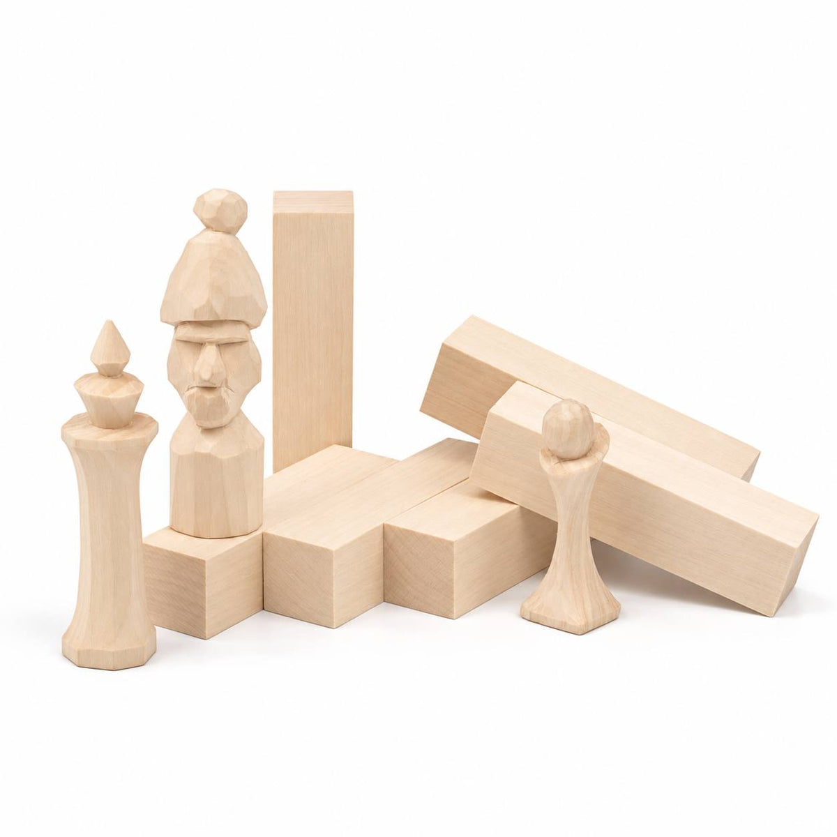Basswood Carving Blocks Set, 2.5×2.5×10 cm (1 x 1 x 4 in)
