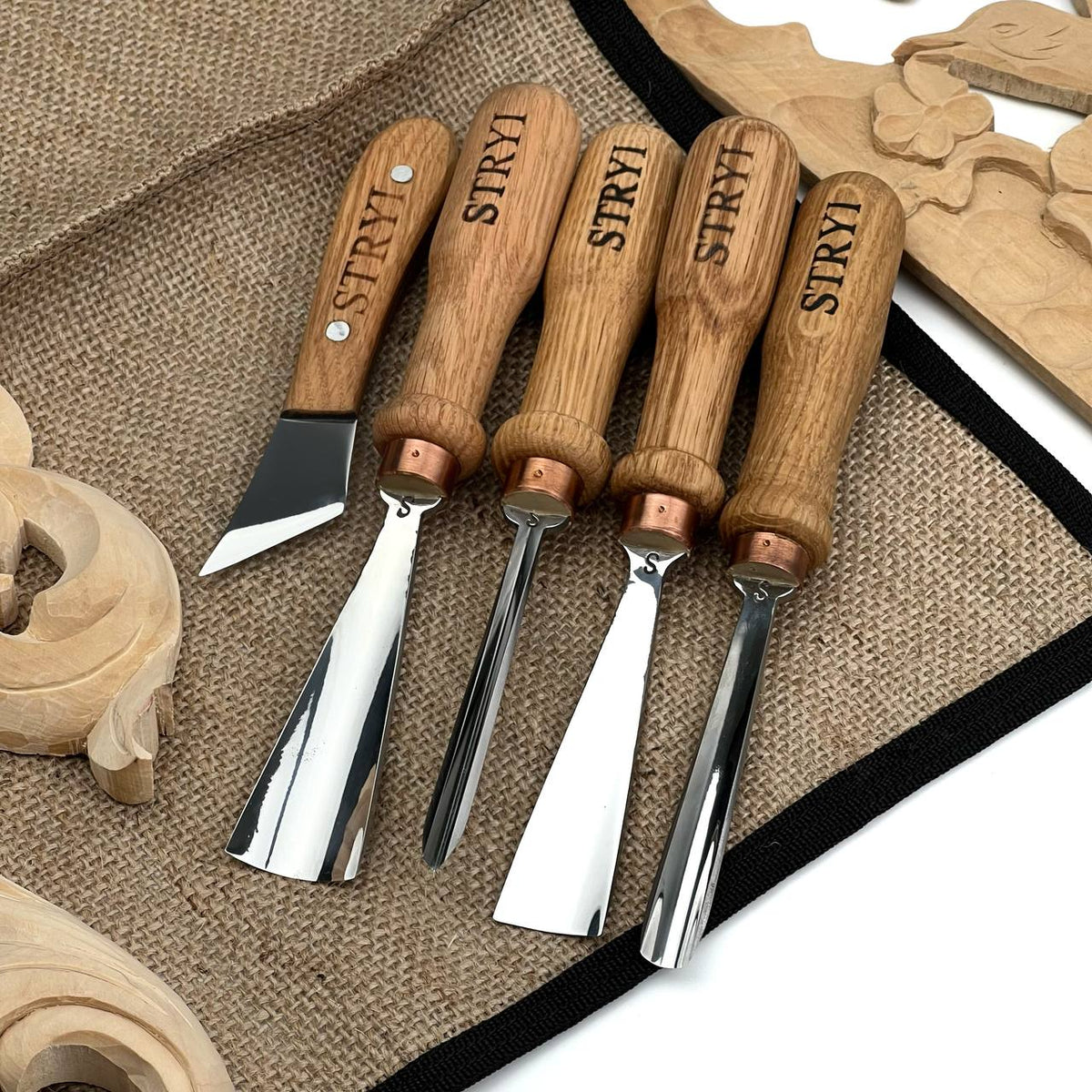 Relief Carving Tool Set, 5-Piece STRYI Profi Kit for Fine Ornament