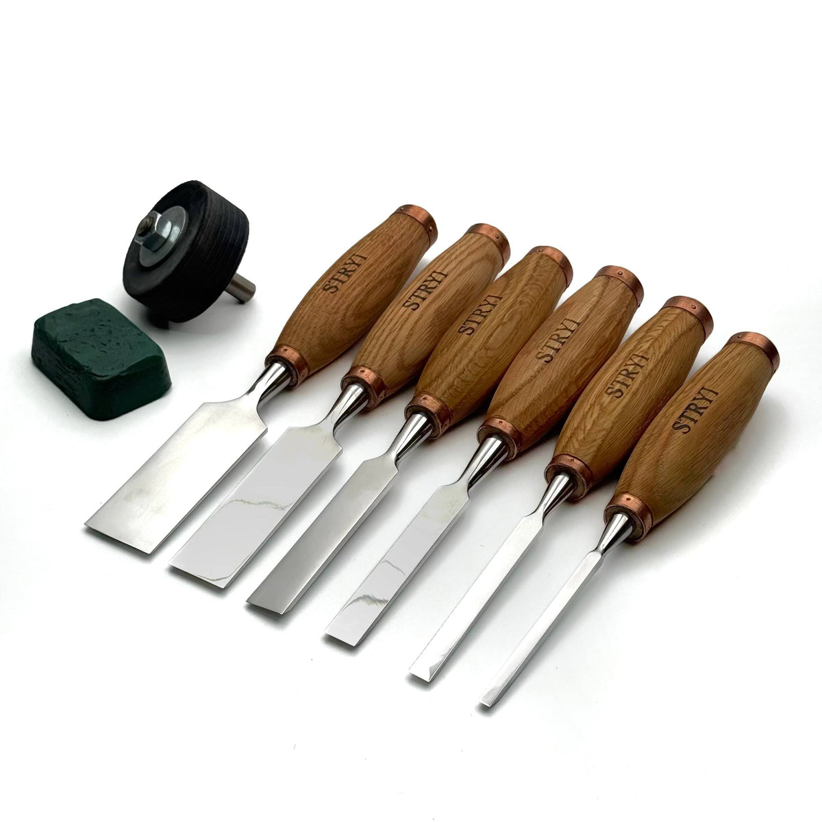Wood Carving Chisel Set, Professional 6-Piece Heavy-Duty Straight Chisels | STRYI Profi