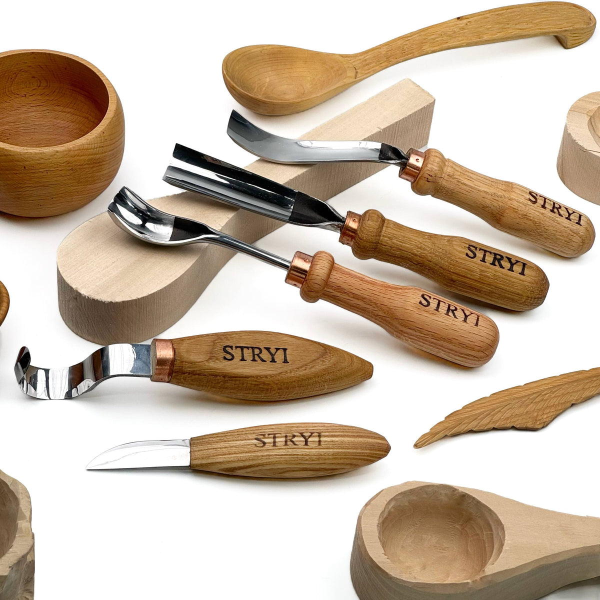 Spoon and kuksa carving kit, Bowl carving set, Stryi carving toolkit