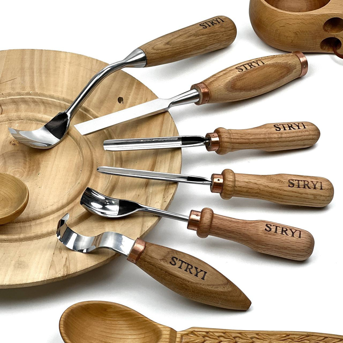 Completed toolset STRYI Profi for spoon and kuksa , Forged tools