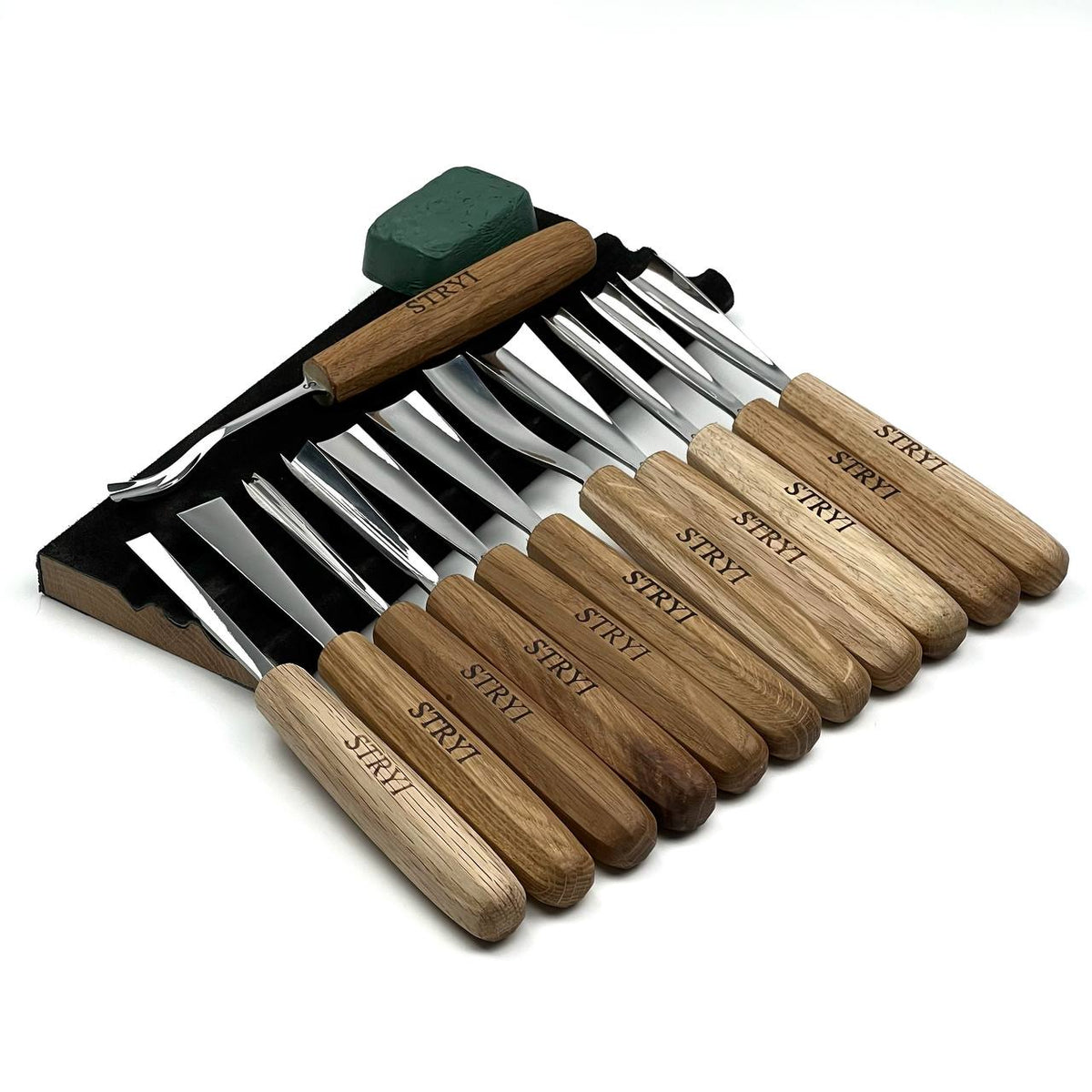 Wood carving tools set for relief carving 12pcs STRYI Profi, Gouges set, Chisels set, Gift for carver