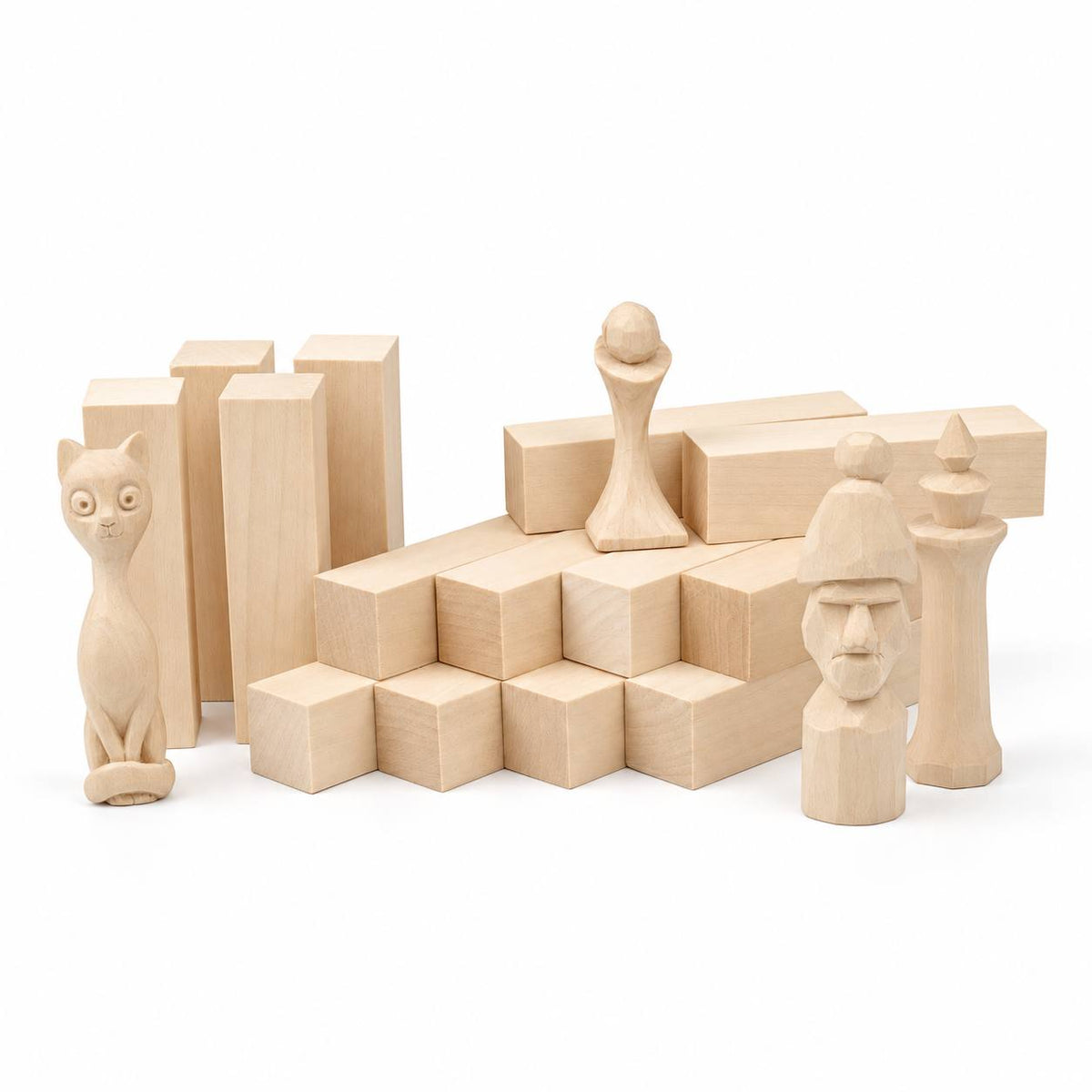 Basswood Carving Blocks Set, 2.5×2.5×10 cm (1 x 1 x 4 in)
