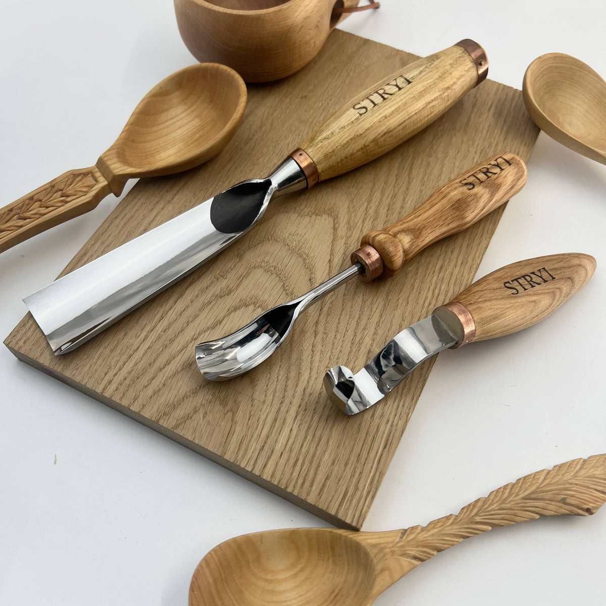 Bowl Carving Tools Set, 4-Piece STRYI Profi Kuksa & Vessel Kit