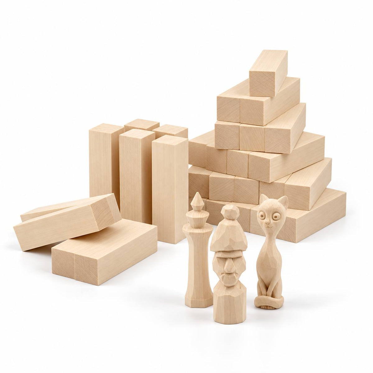 Basswood Carving Blocks Set, 2.5×2.5×10 cm (1 x 1 x 4 in)
