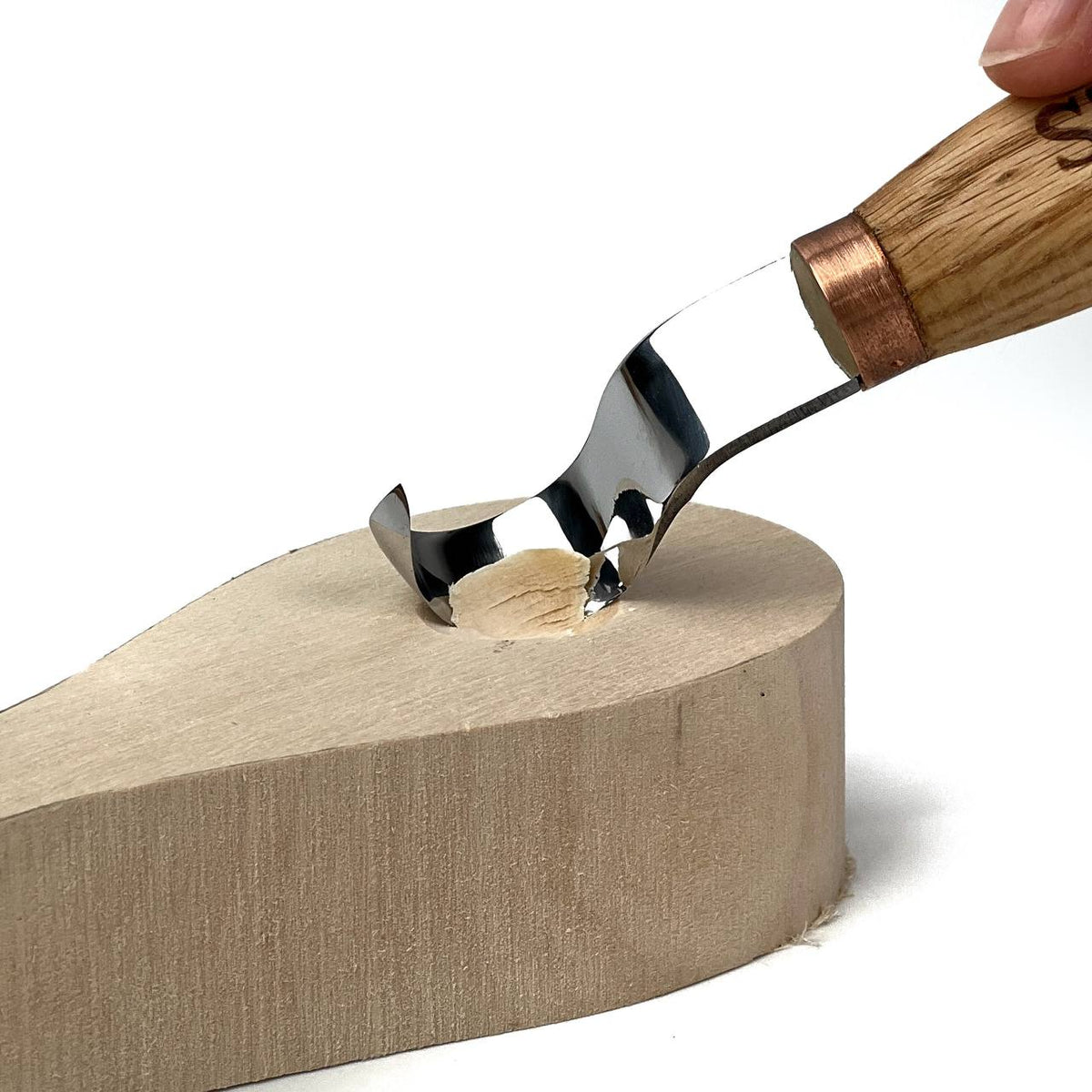 Hook Knife Wood Carving, 25mm, Hand Forged STRYI Profi — for Spoon, Bowl and Kuksa Carving