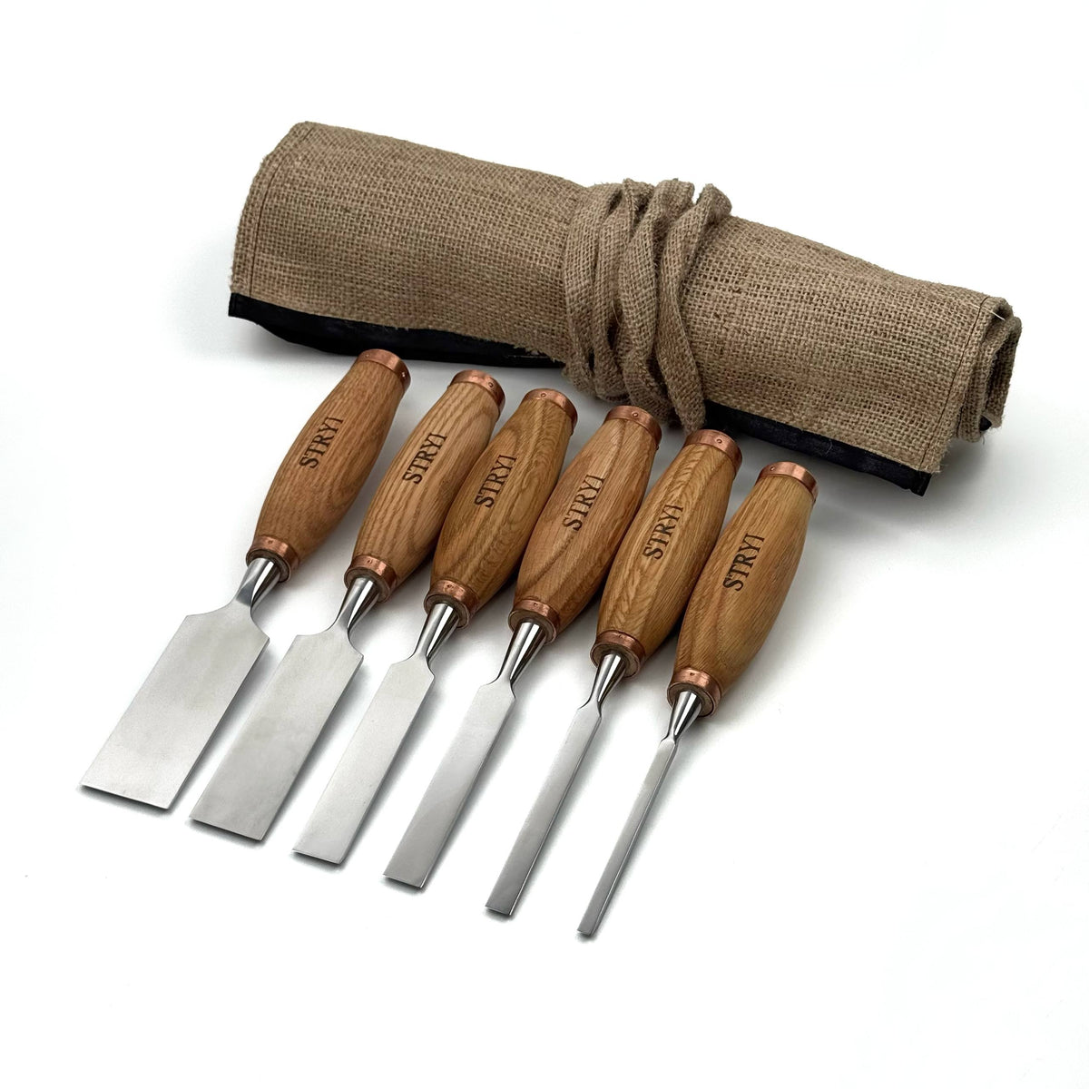 Wood Carving Chisel Set, Professional 6-Piece Heavy-Duty Straight Chisels | STRYI Profi