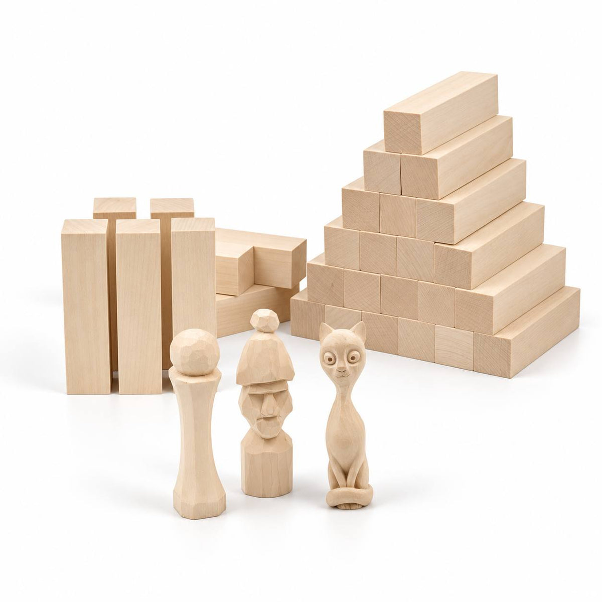 Basswood Carving Blocks Set, 2.5×2.5×10 cm (1 x 1 x 4 in)