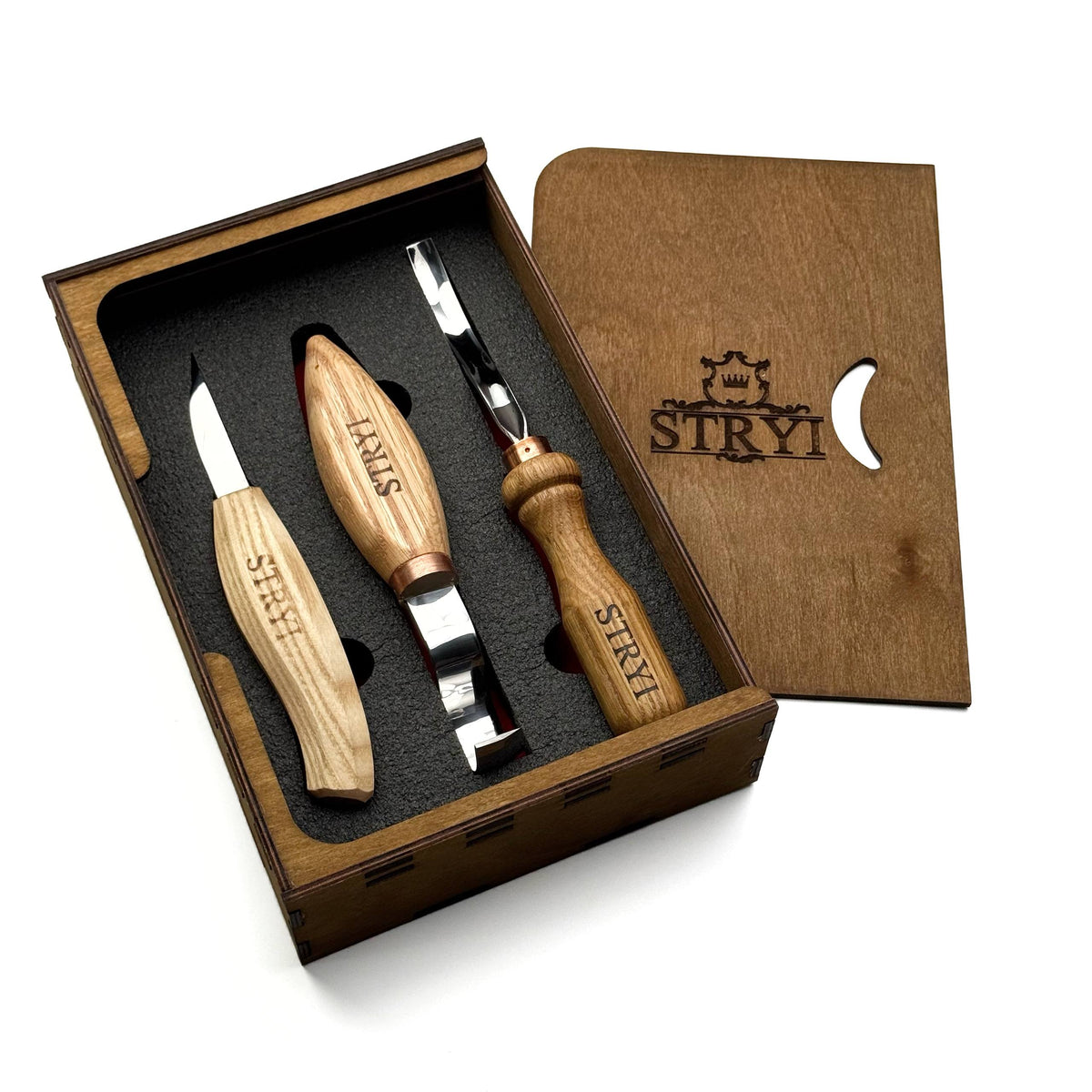Bowl carving Set: 3-Piece STRYI Profi Spoon & Kuksa Carving Set