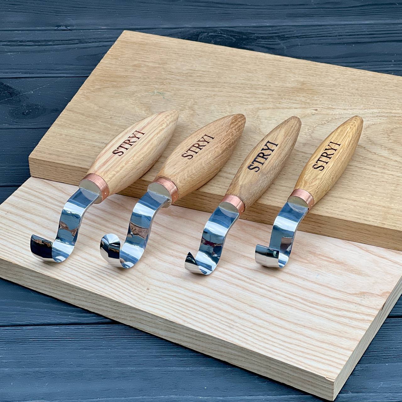 Spoon carving toolset: STRYI Profi 4-pieces Hook Knife Set