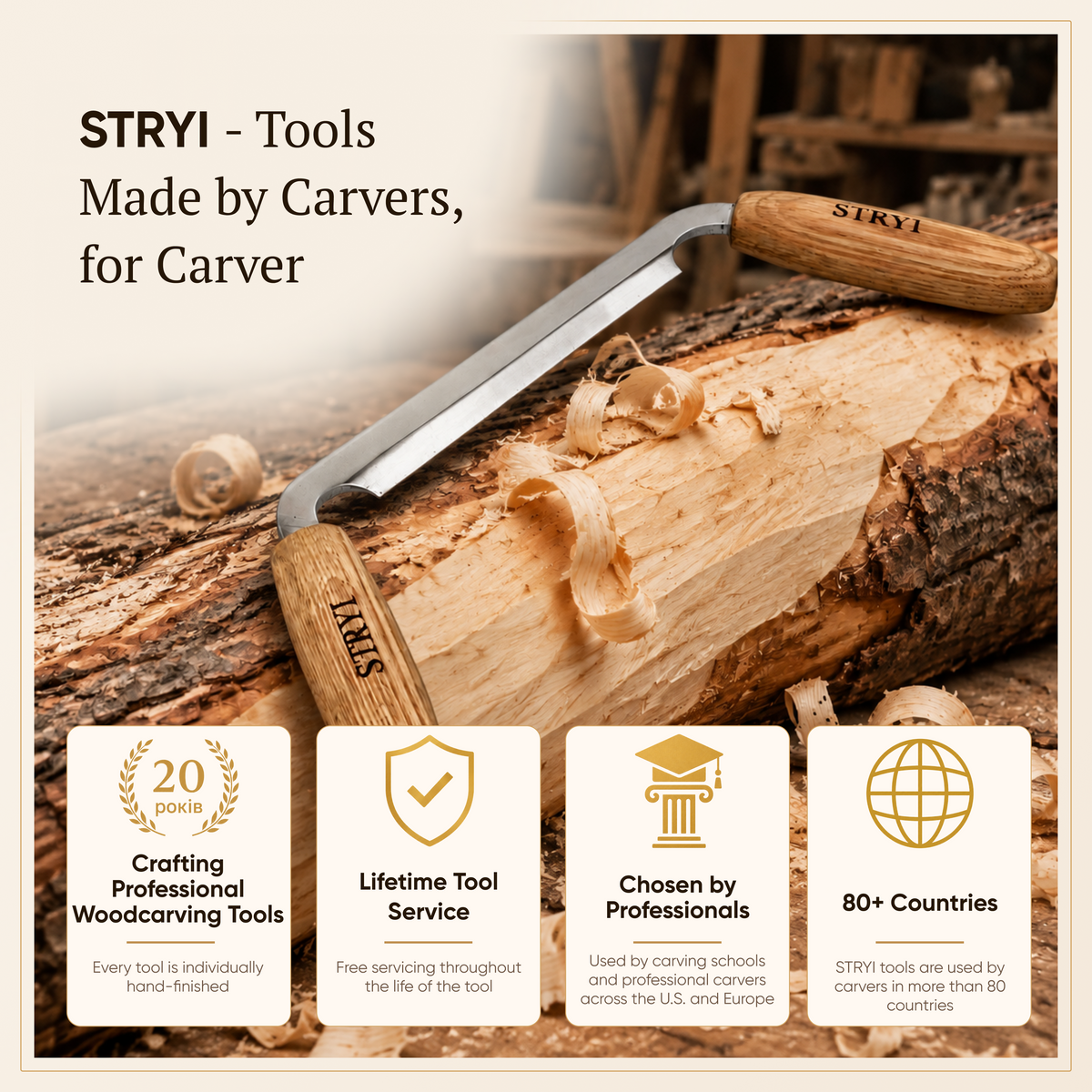 Bent Drawknife 150mm STRYI Profi for Wood Shaving
