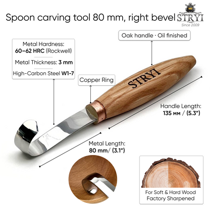 The Spoon knife STRYI Profi 80mm Hook Knife Set (Left & Right)