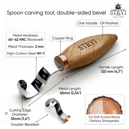 Spoon carving toolset: STRYI Profi 4-pieces Hook Knife Set
