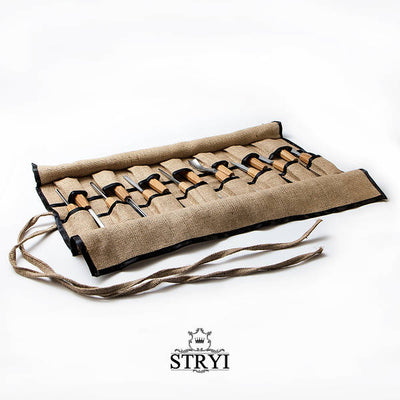 Burlap Storage Roll-case for storage 15 chisels, Tool organiser