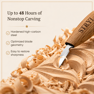 Chip and detailing carving knife 38mm STRYI Profi, Carving knives, Knife for woodcarving