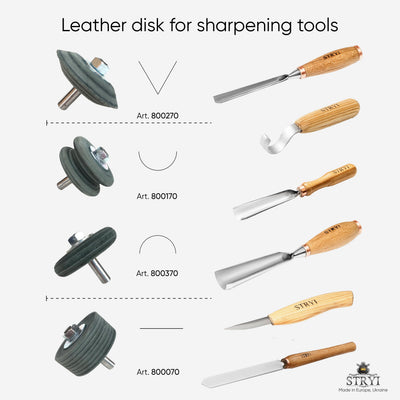 Convex Leather Stropping Wheel – Razor Sharpness for Gouges Without the Risk of Overheating Steel