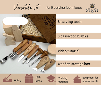 Master Wood Carving: 12-Piece STRYI Profi Versatile Craft Set