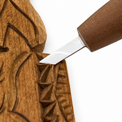 Wood Carving Knife, 6mm Blade, Short Skewed Detailing Knife STRYI — for Carving Tiny